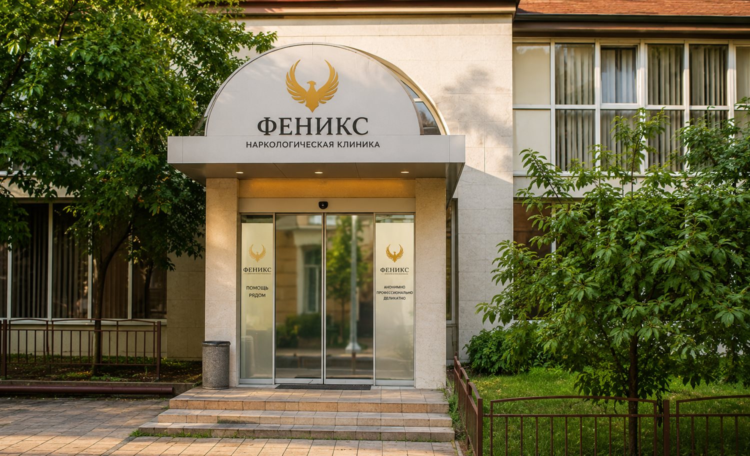 Вход в наркологическую клинику «Феникс» в Барнауле
